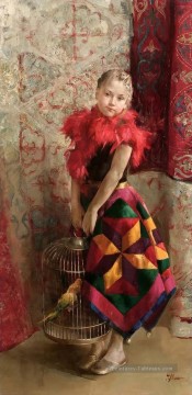  impressionist tableau - Jolie petite fille NM Tadjikistan 21 Impressionist